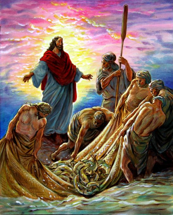 Jesus appears to the fishermen